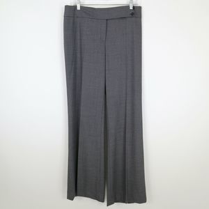 Michael Kors Collection Pants Wool Womens 12 Tailored Wide Leg Gray Plaid Career